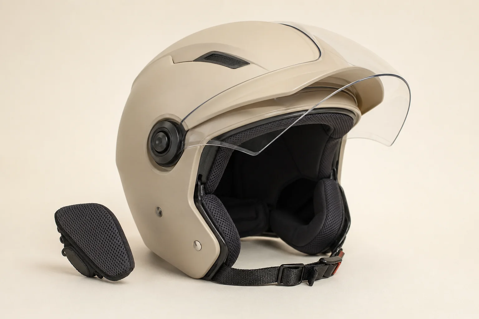 Casque CASR Life beige avec visière