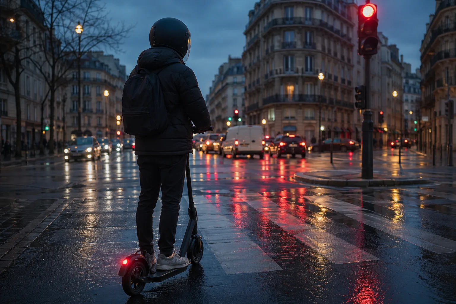 Trajet trottinette avec casque CASR