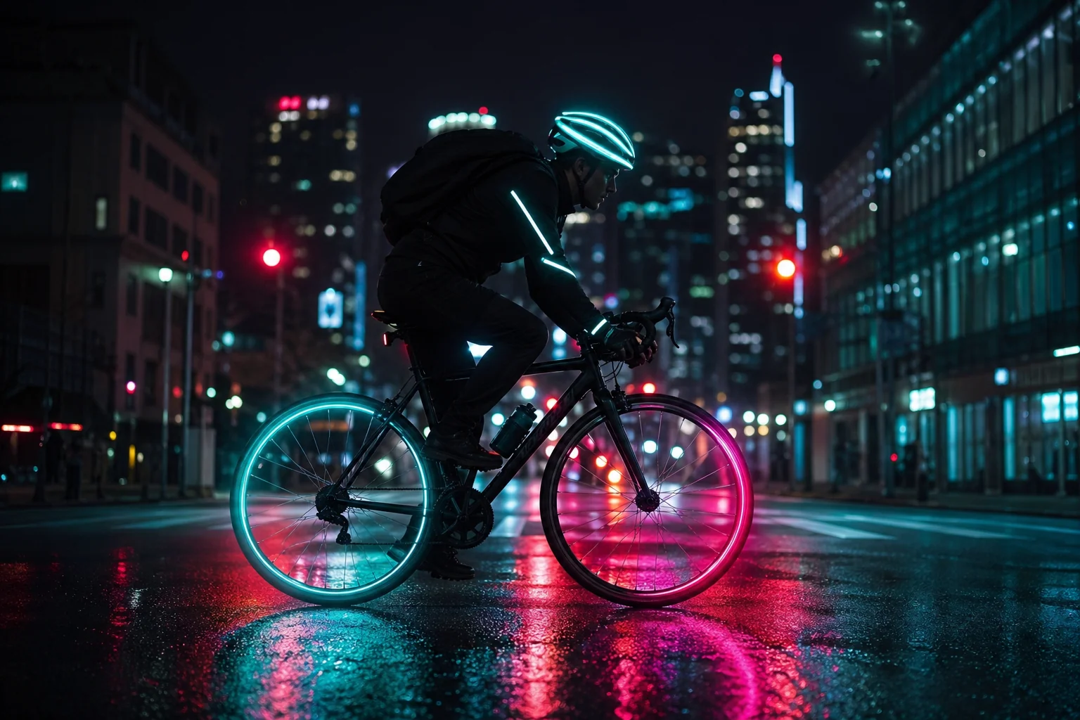 Casque CASR la nuit avec réflecteurs